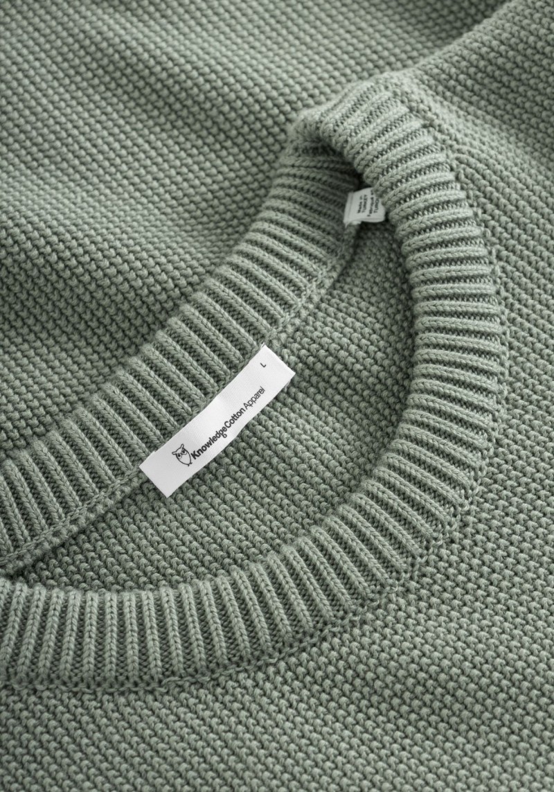 Strickpullover Pique Badge Knit O-Neck Lily Pad