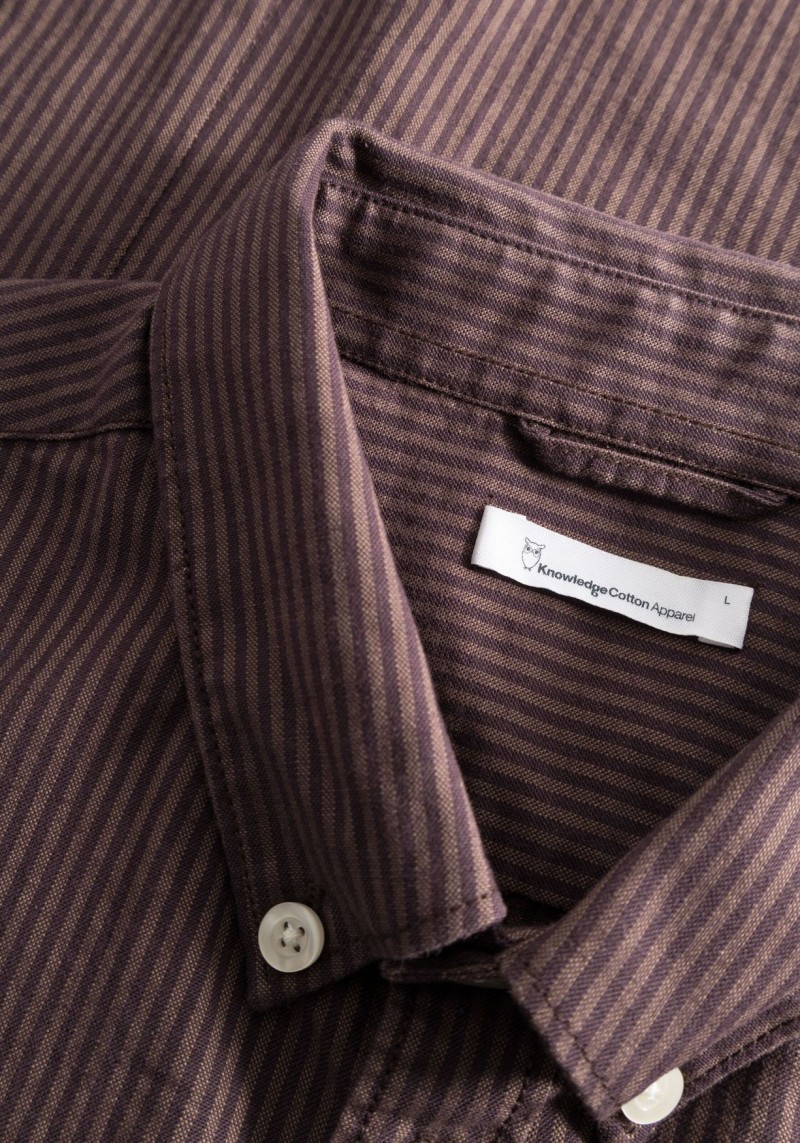Oxford-Hemd Custom Tailored Fit Striped Brown Stripe