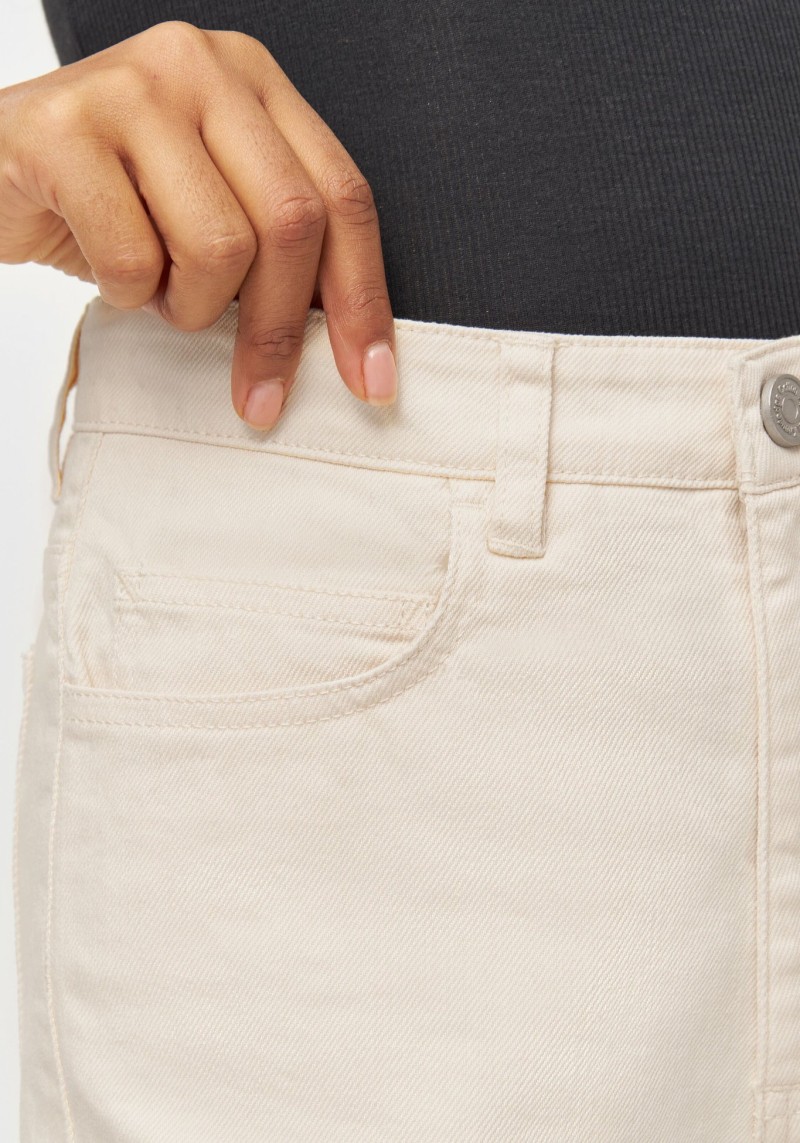 Jeans Chloe Barrel High-Rise Twill 5-Pocket Pants Buttercream
