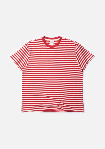 T-Shirt Leffe Breton Stripe Tee Offwhite/Red