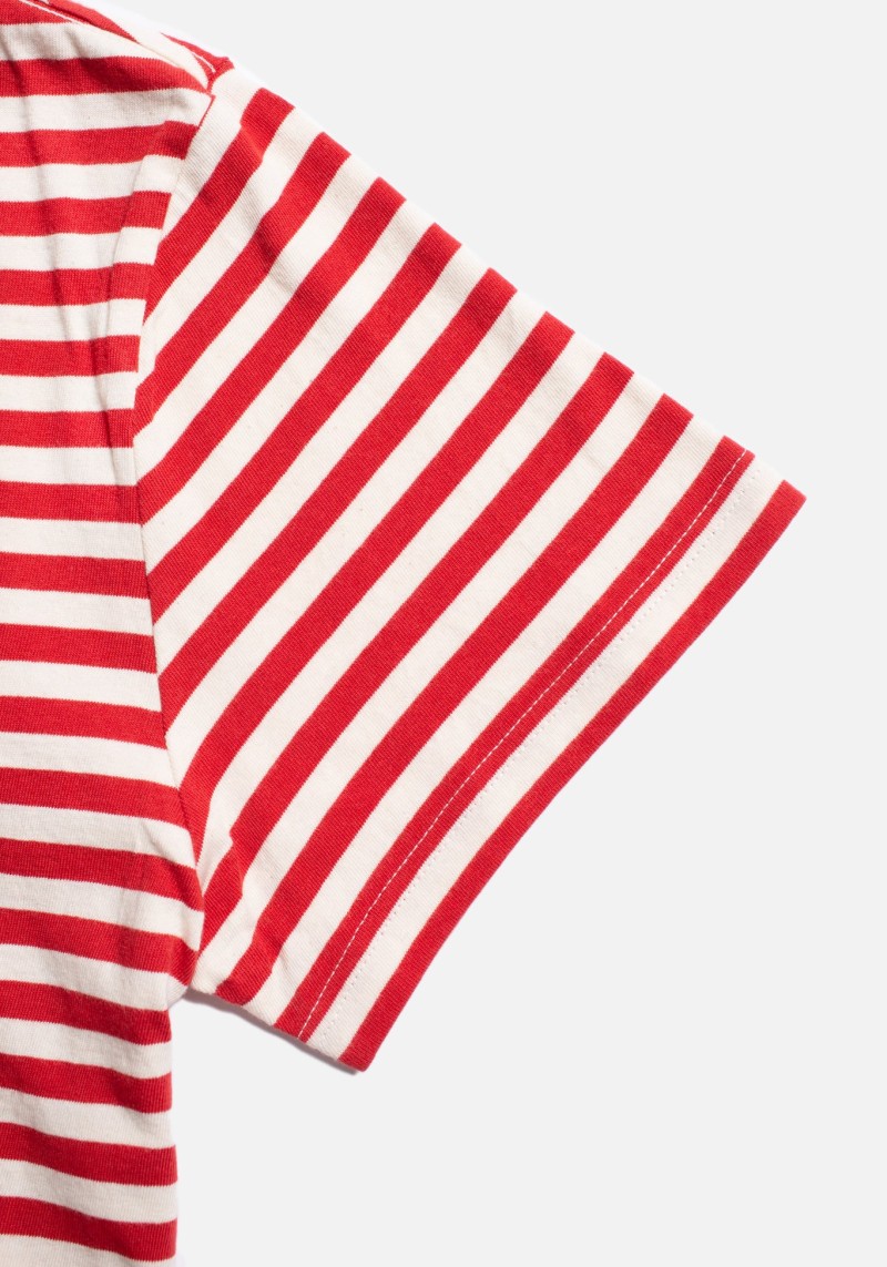 T-Shirt Leffe Breton Stripe Tee Offwhite/Red | RRREVOLVE