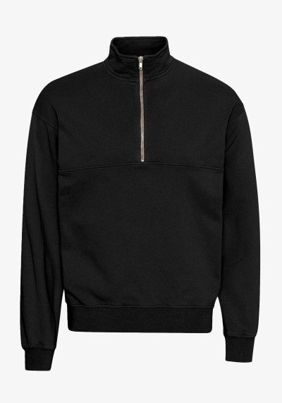 Quarter-Zip Sweatshirt Deep Black