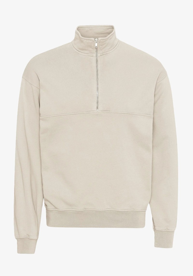 Quarter-Zip Sweatshirt Ivory White