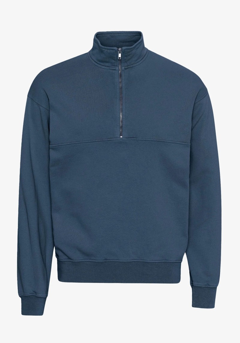 Quarter-Zip Sweatshirt Petrol Blue