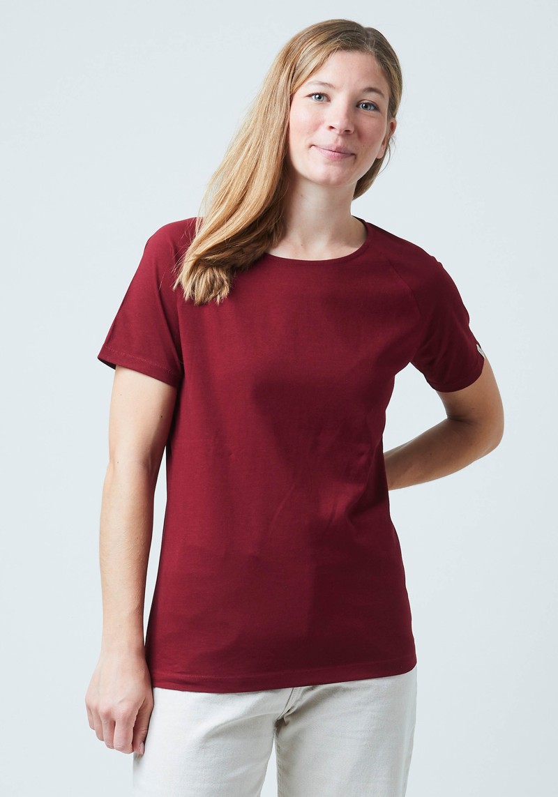 WE ARE ZRCL - Damen Raglan T-Shirt Basic Solid Bordeaux