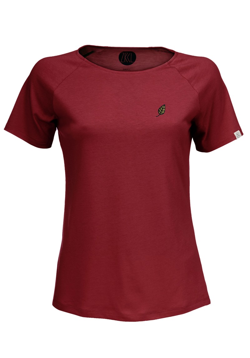 WE ARE ZRCL - Damen Raglan T-Shirt Little Leaf Bordeaux