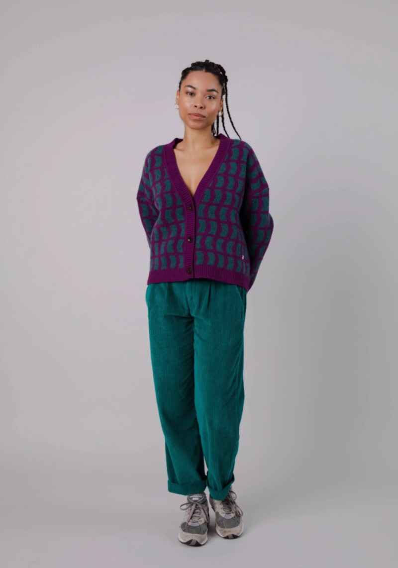Brava Fabrics - Cardigan Geo Green