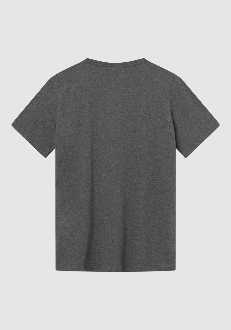 Knowledge Cotton Apparel - T-Shirt Basic Tee Dark Grey Melange