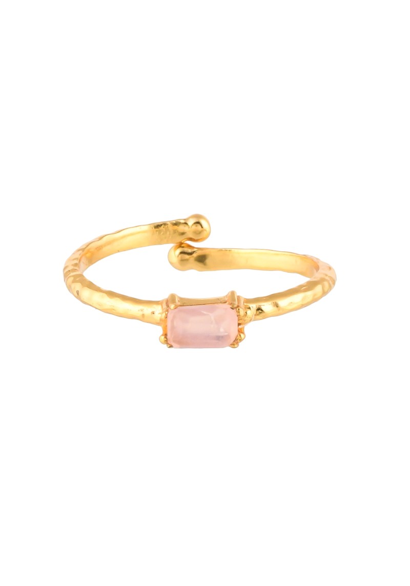 Protsaah - Ring Delicate Vintage Gold Pink Opal