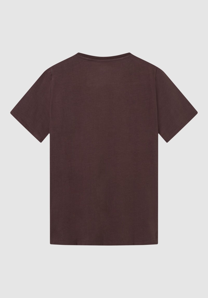 Knowledge Cotton Apparel - T-Shirt Basic Tee Deep Mahogany