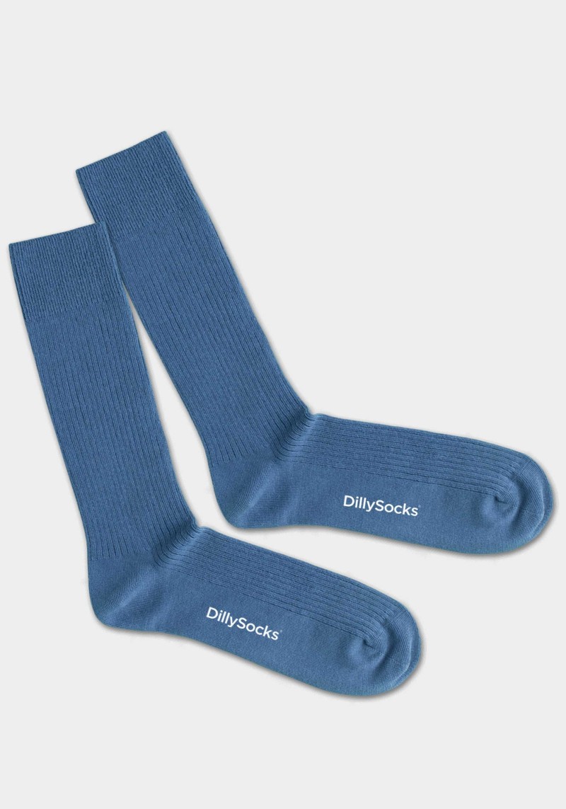 Socken Ribbed Steel Blue