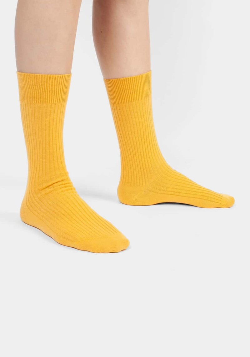Socken Ribbed Sunny Yellow