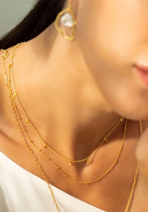 Protsaah - Halskette Dot & Chain Gold