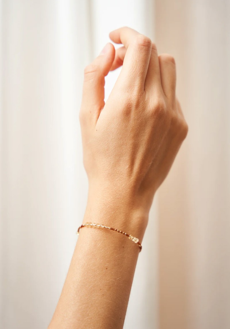 YOOMEE - Armband Dina Citrin Amber Silver