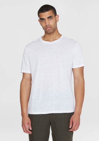 Leinen-T-Shirt Bright White