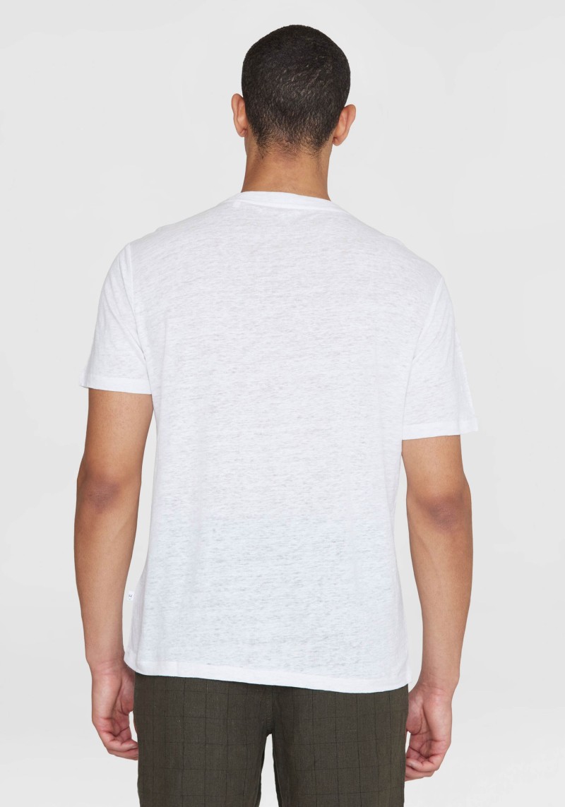 Leinen-T-Shirt Bright White