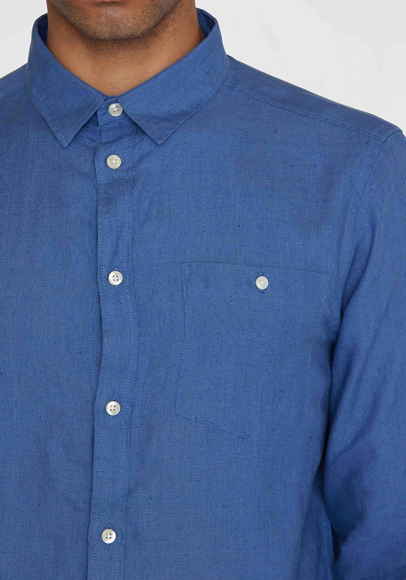 Hemd Regular Linen Shirt Moonlight Blue