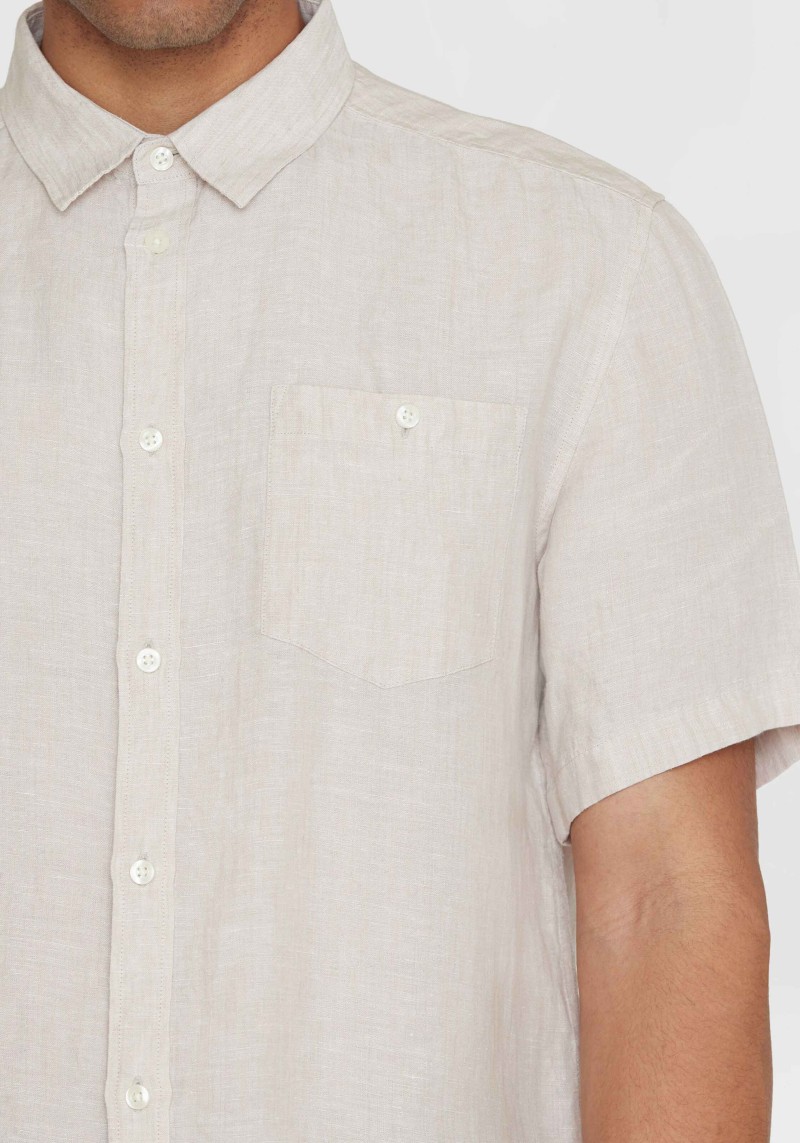 Hemd Regular Linen Short Sleeve Shirt Yarndyed