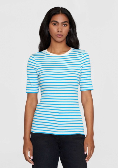 Rib T-Shirt Striped Blue Stripe