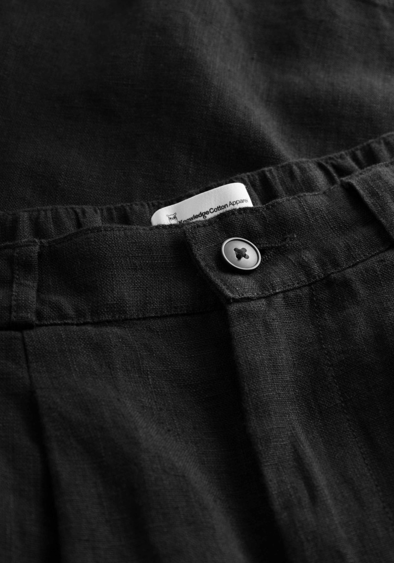 Leinenshorts Eve Extra Wide Linen Shorts Black Jet