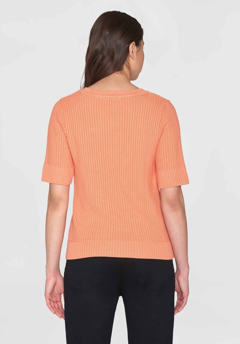Kurzarm-Cardigan Short Sleeve Knitted Cadmium Orange