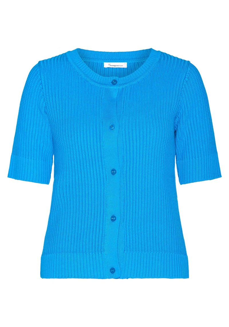 Kurzarm-Cardigan Short Sleeve Knitted Malibu Blue