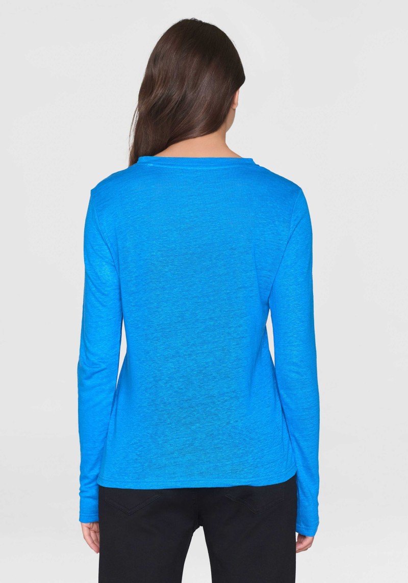 Longsleeve Linen T-Shirt Malibu Blue