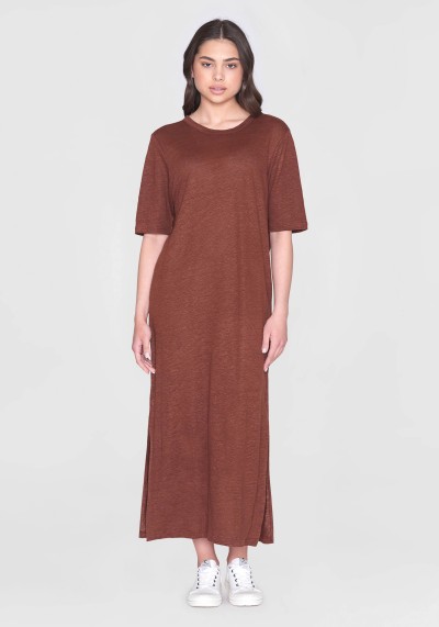 T-Shirt-Kleid Linen SS T-Shirt Dress Tiramisu