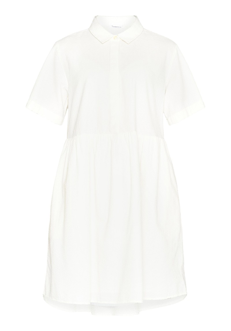 Hemdkleid Seersucker Short Shirt Dress Egret