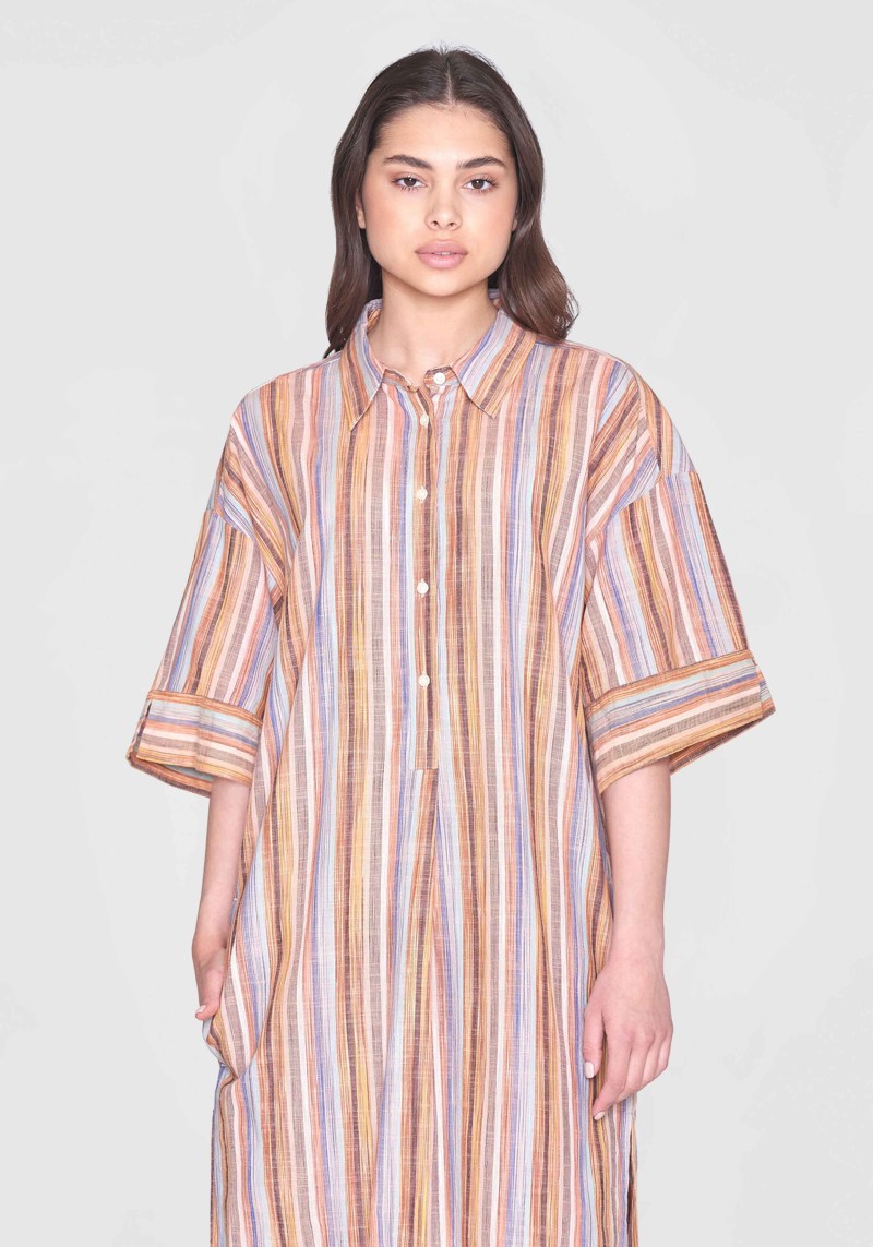 Hemdkleid Multicolored Stripe SS Shirt Dress Multi Color Stripe