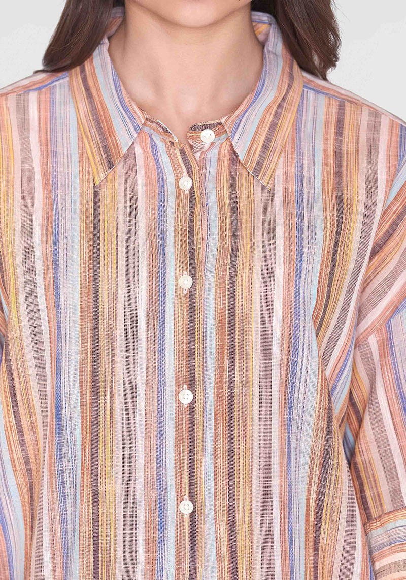 Hemdkleid Multicolored Stripe SS Shirt Dress Multi Color Stripe