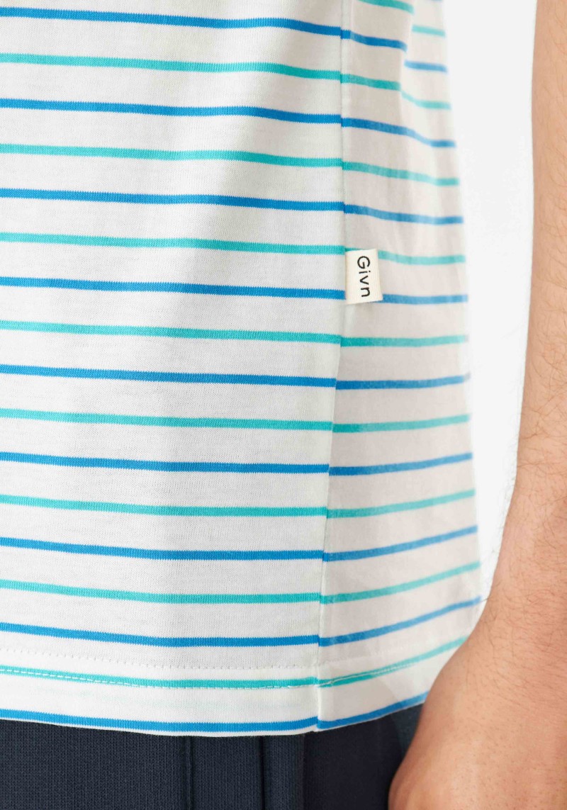T-Shirt Colby Green/Blue (Stripes)
