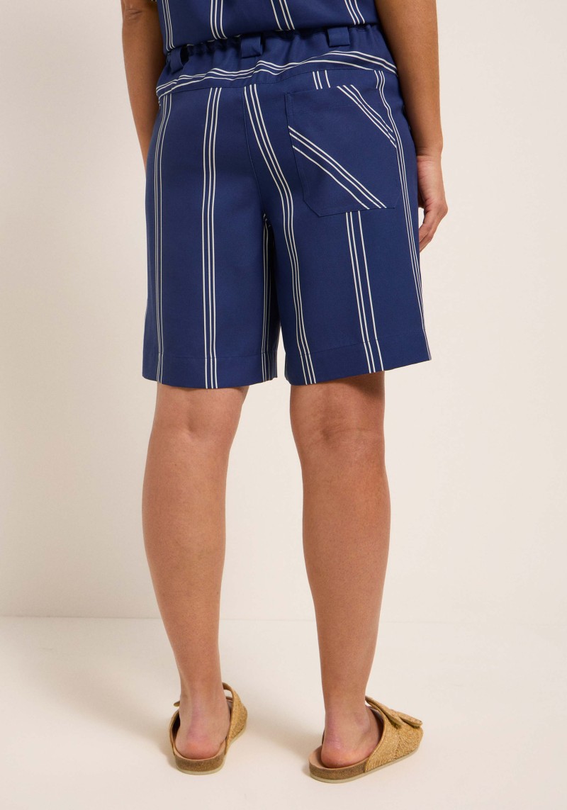 Shorts Print Stripe Night Blue