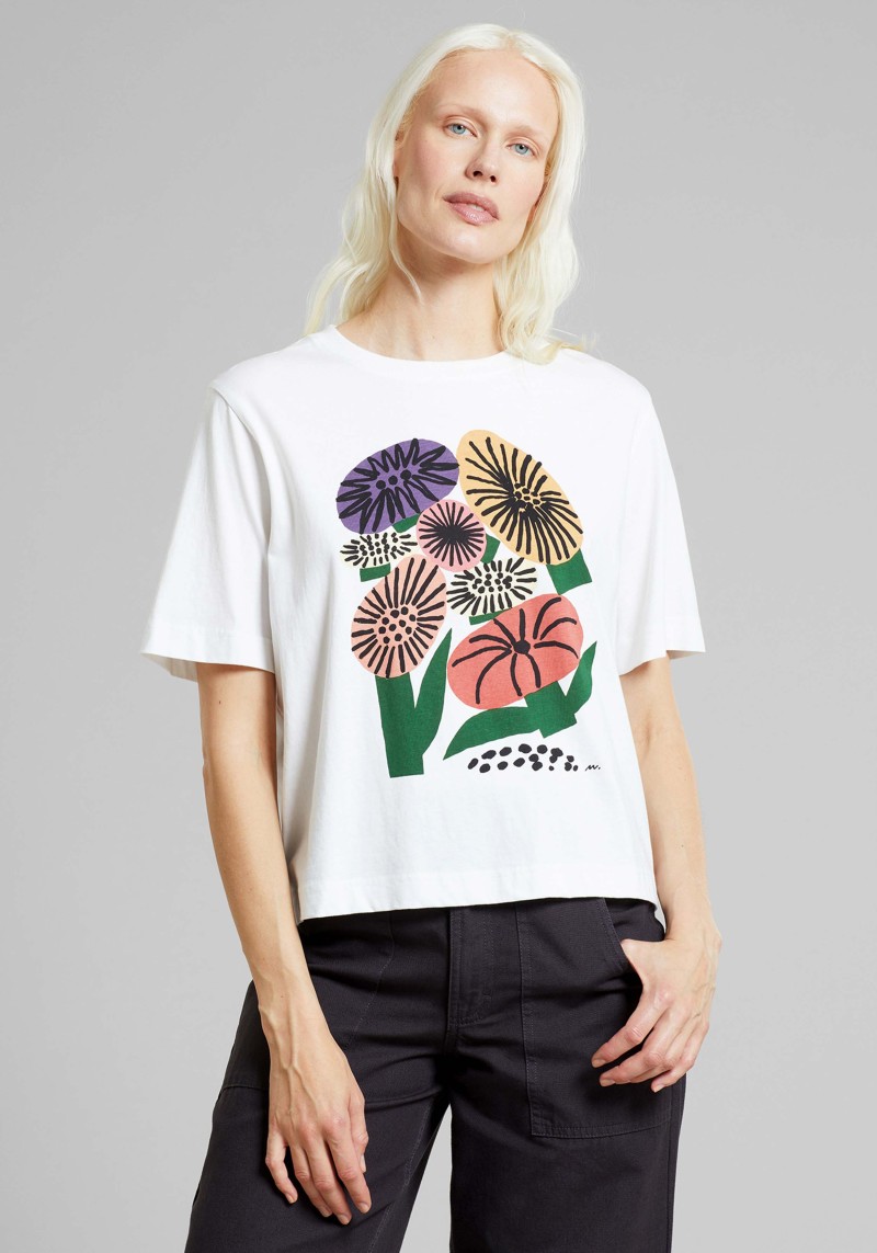 Dedicated - T-Shirt Vadstena Memphis Flowers White