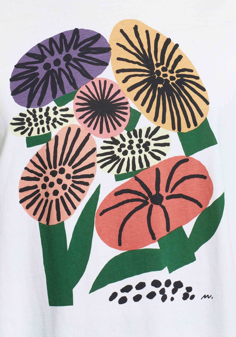 Dedicated - T-Shirt Vadstena Memphis Flowers White