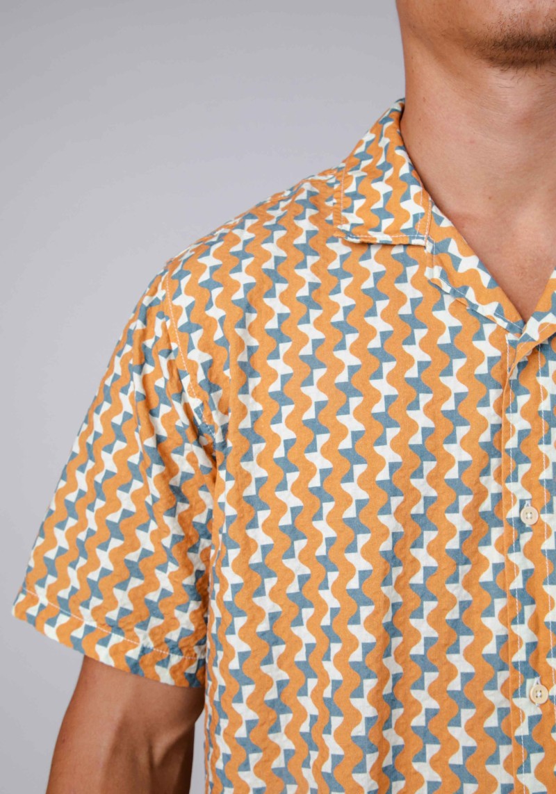 Hawaii-Hemd Tiles Aloha Shirt Ochre