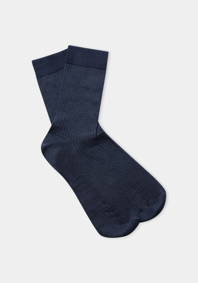 Leinen-Socken Navy