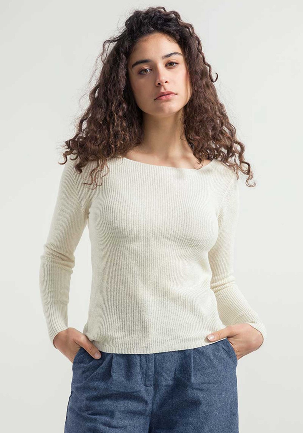 Rifò - Sweater Giselle White Grezzo
