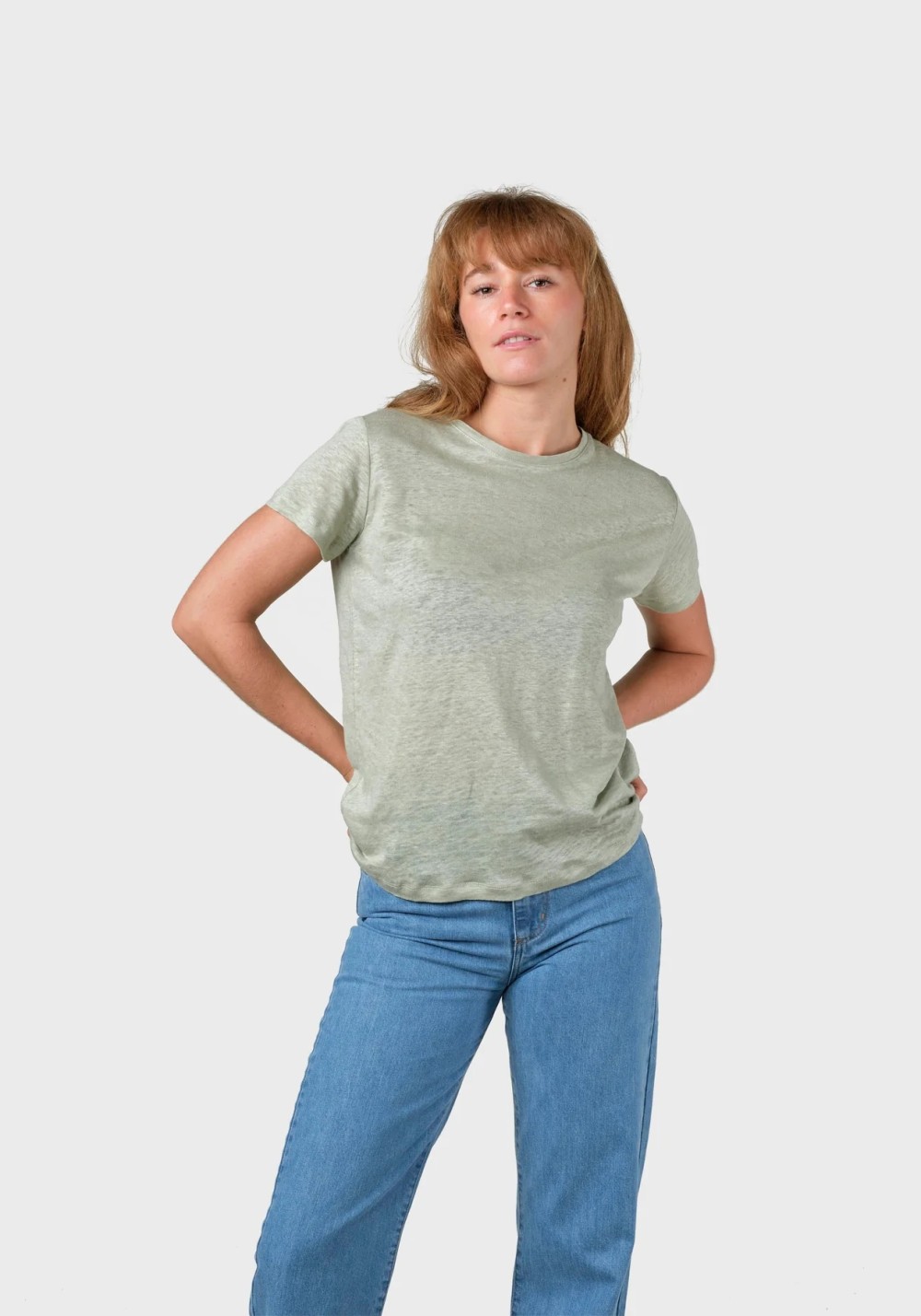 Leinen-T-Shirt Rikke Linen Tee Sage
