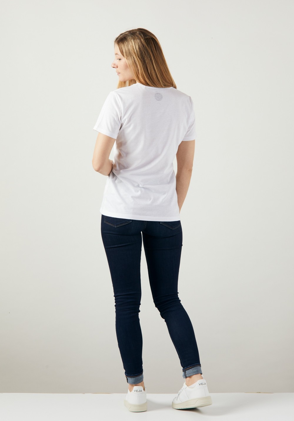 Damen V-Neck T-Shirt Basic White