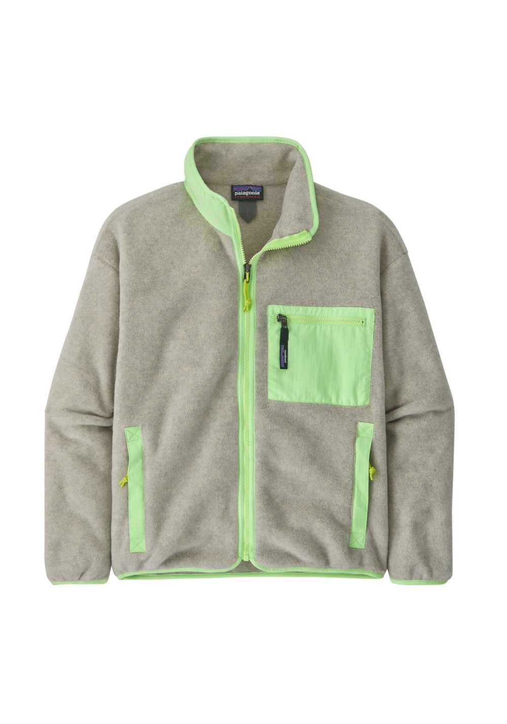 Fleecejacke W's LW Synchilla® Fleece Jacket Oatmeal Heather w/Salamander Green