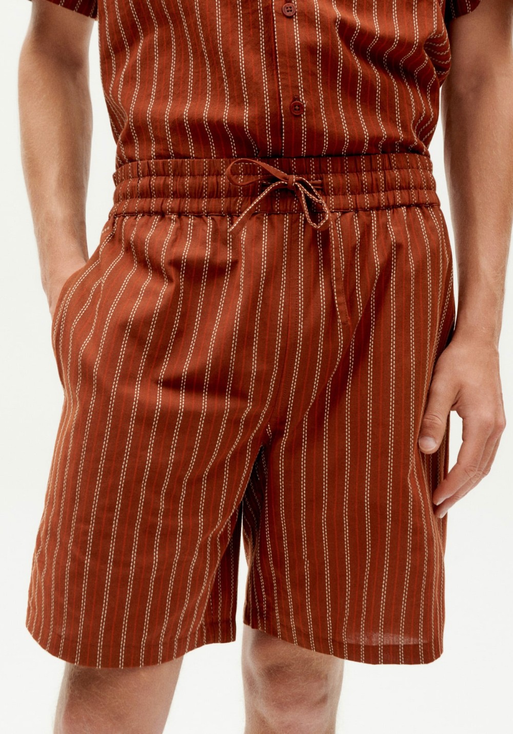 Thinking Mu - Shorts Henry Delhi Stripes Toasted