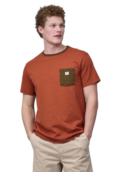 T-Shirt Shop Sticker Pocket Responsibili-Tee Henna Brown