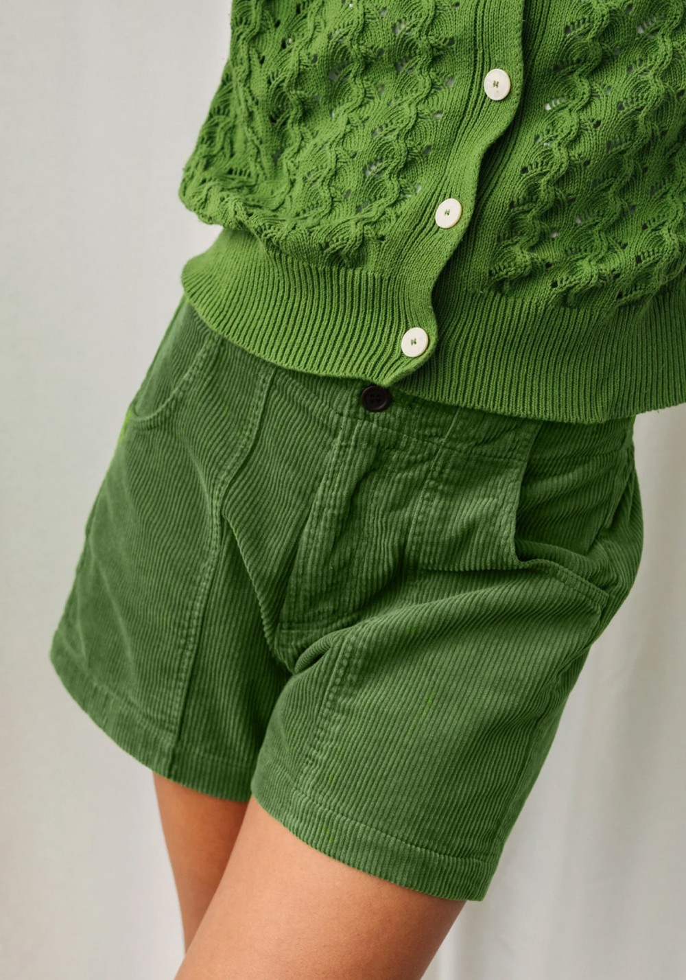 Twothirds - Kord-Shorts Cockatoo Grass Green