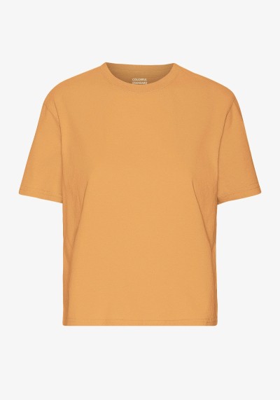 Boxy Crop Damen-T-Shirt Sandstone Orange