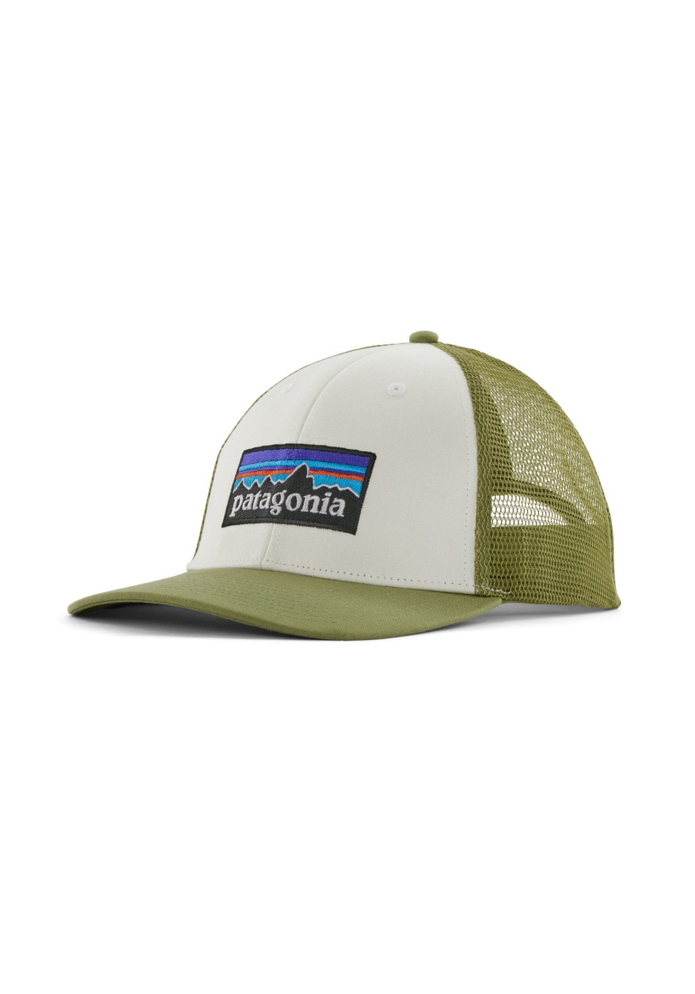 Cap P-6 Logo LoPro Trucker Hat White w/Buckhorn Green