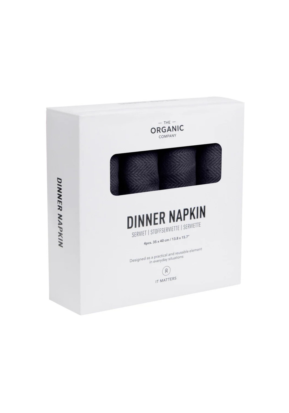 The Organic Company - Stoffservietten 4er-Pack Dinner Napkin Dark Blue