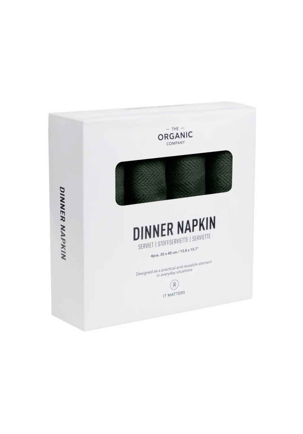 The Organic Company - Stoffservietten 4er-Pack Dinner Napkin Dark Green