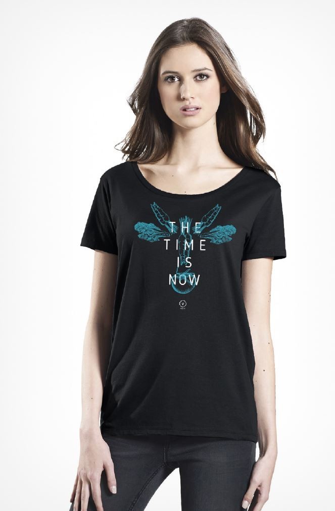 Damen-T-Shirt The Time Is Now black