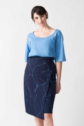 Rock SKFK Eunate Skirt Water Print blue